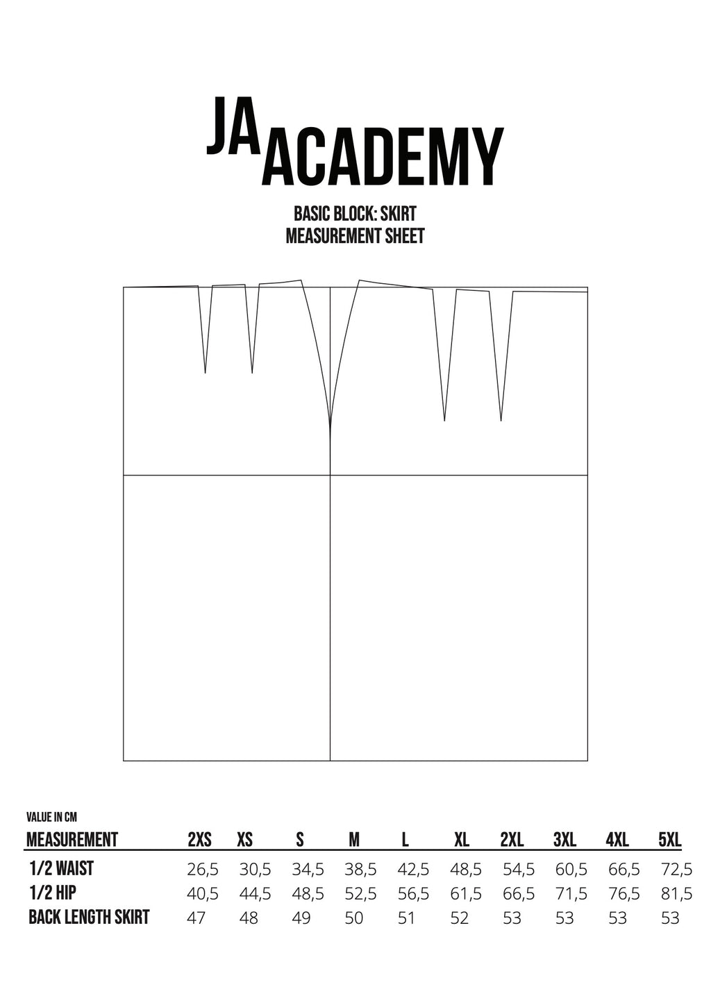 Basic Block Skirt: pdf pattern