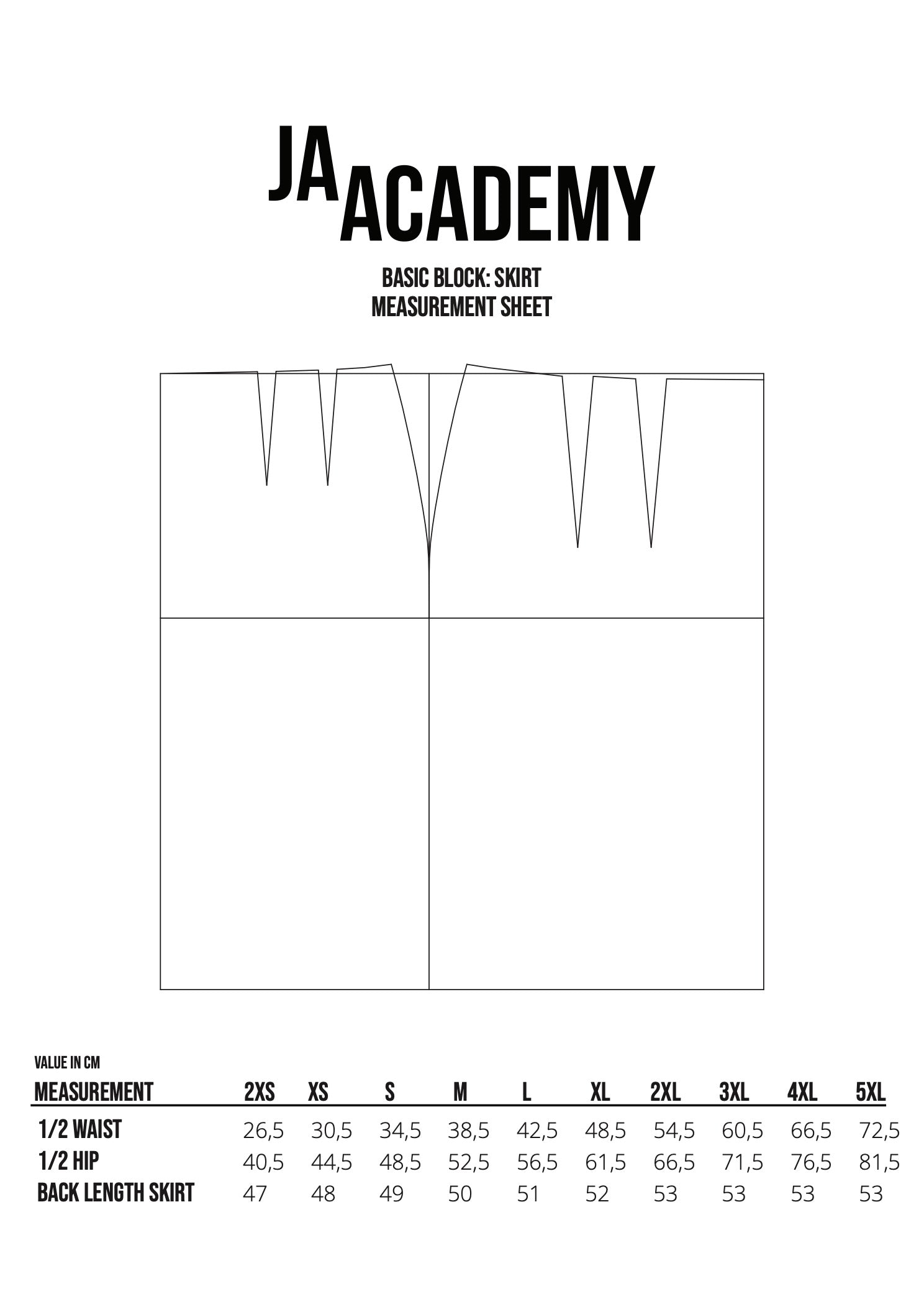 Basic Block Skirt: pdf pattern