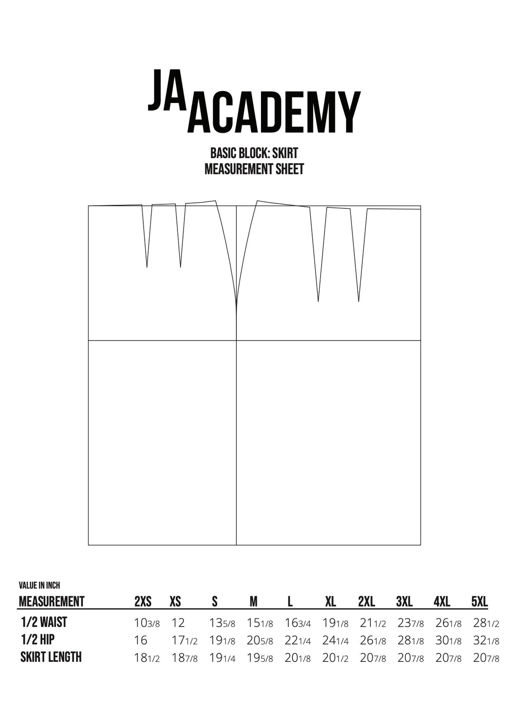 Basic Block Skirt: pdf pattern