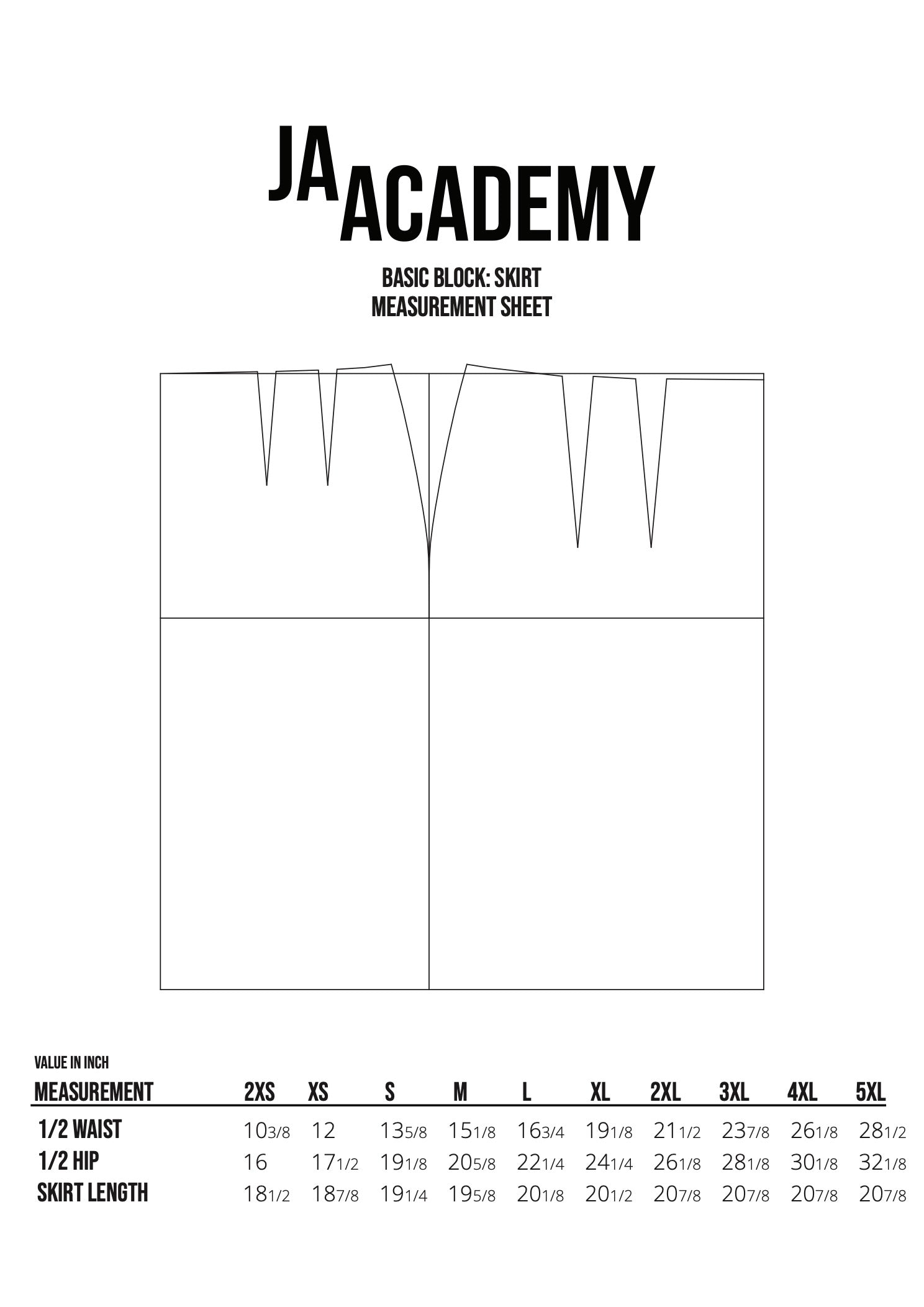 Basic Block Skirt: pdf pattern