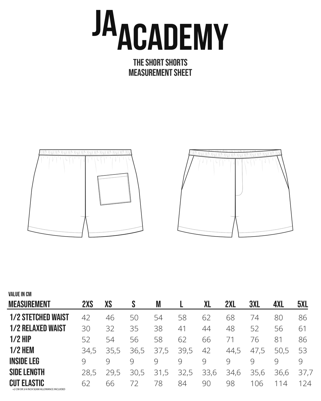 Short Shorts Pattern PDF